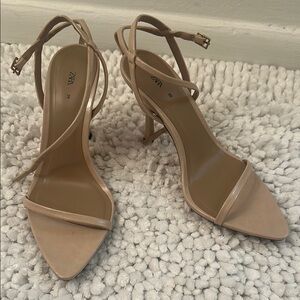 Zara Women's Beige Strappy Heels